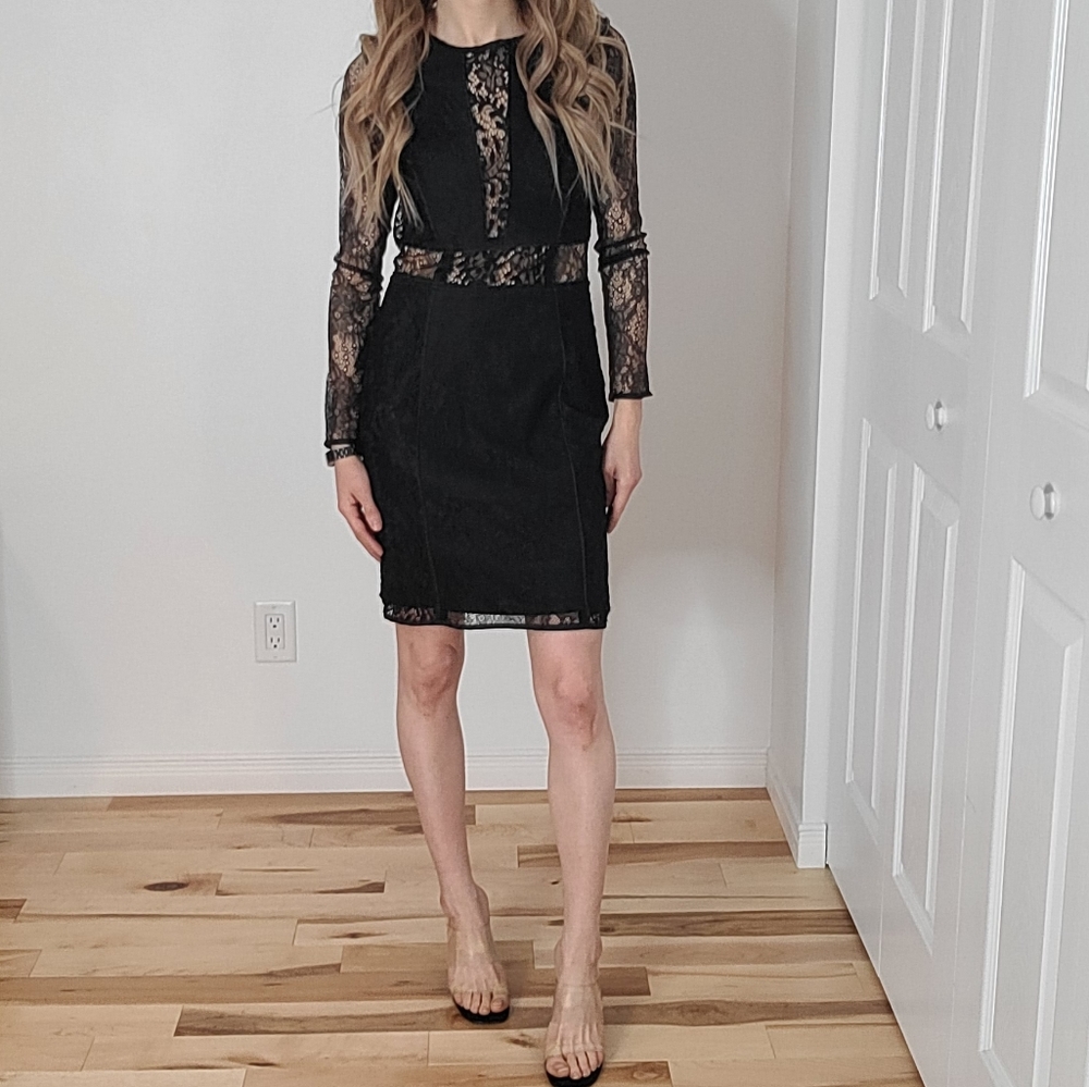 Minuet sheer lace dress